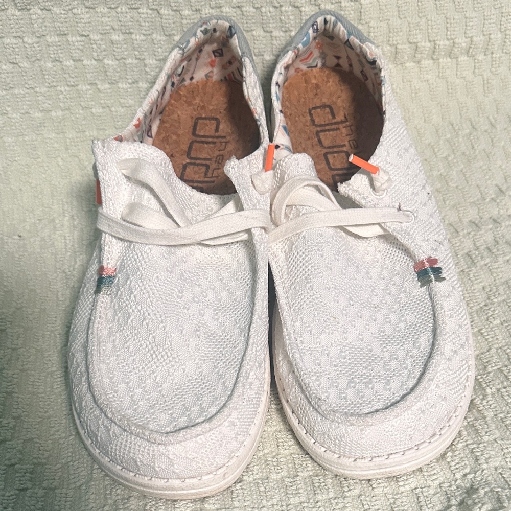 Hey Dude Kids White Lace-Up Sneakers
